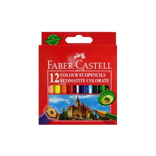 pencils coloured faber castell 3.5" 12's hexagonal