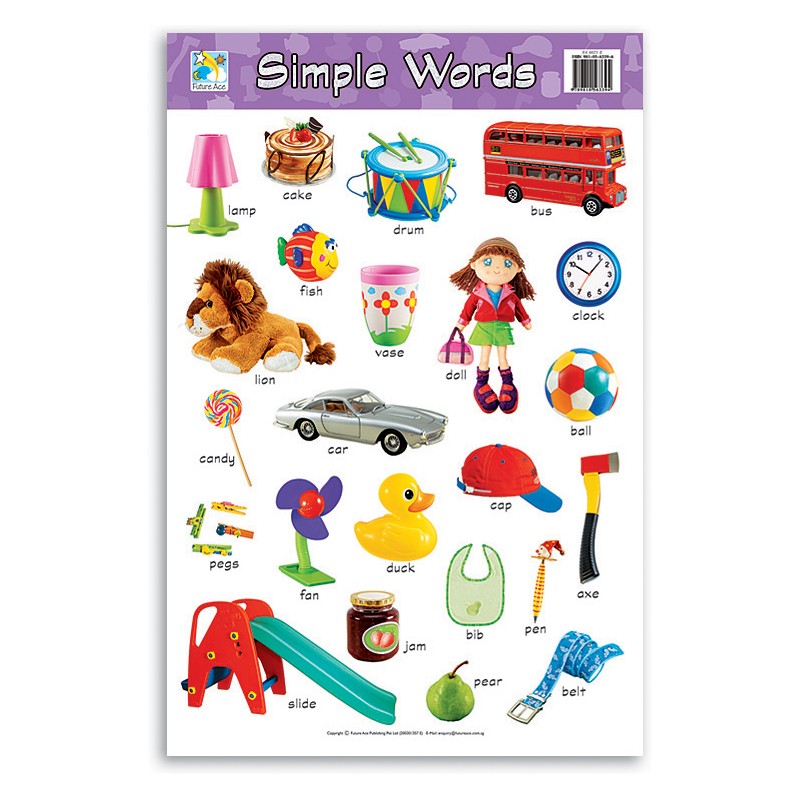 Wall Chart Simple Words BOSS School and Office Supplies