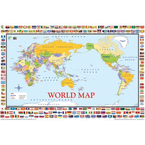 Wall Chart - World Map - BOSS - School and Office Supplies