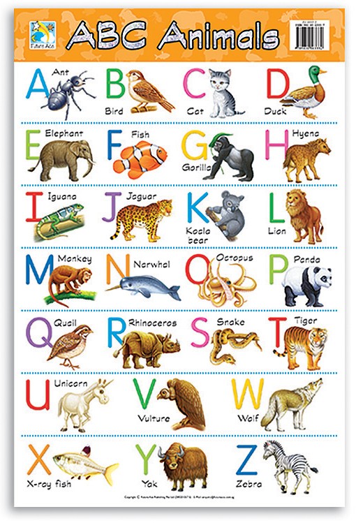 Wall Chart - ABC Animals - BOSS - School and Office Supplies