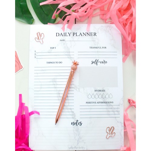 Marble Daily Planner Pad