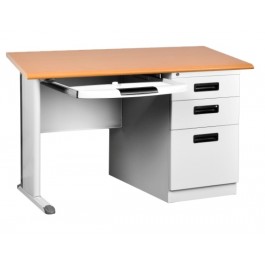 48" Metal Desk (Light Oak)