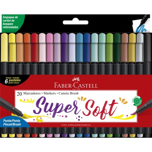 Supersoft Brushtip Markers 20's