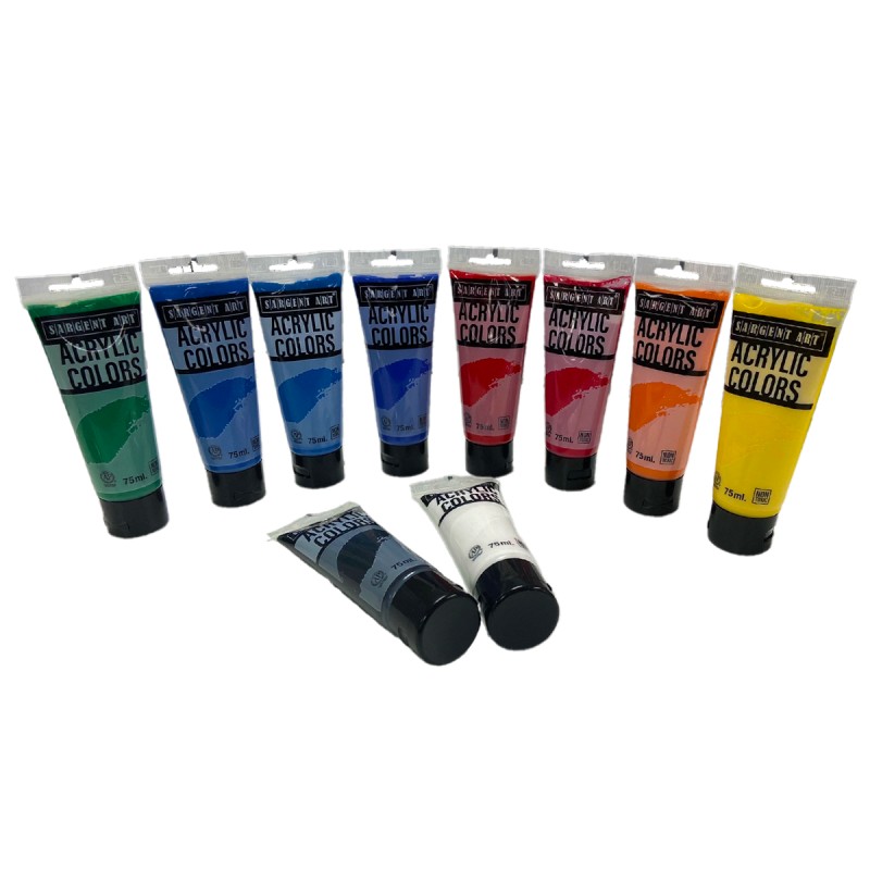 PAINT ACRYLIC TUBE 75ML 10'S