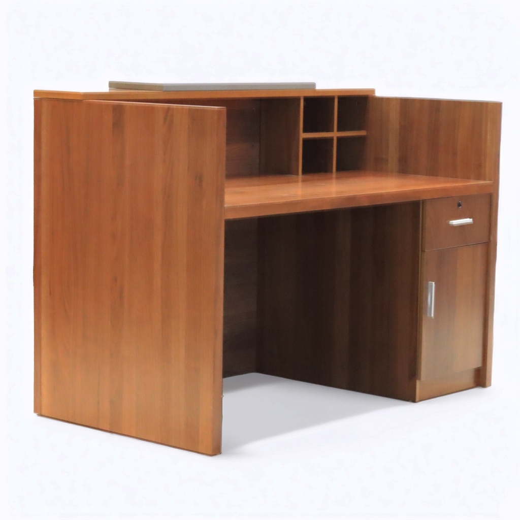 RECEPTION DESK MED WALNUT VENEER FINISH