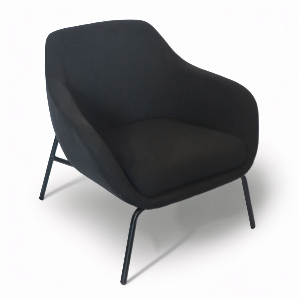 LOUNGE CHAIR FABRIC BLACK