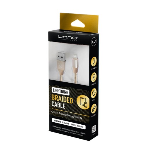 CABLE LIGHTNING BRAIDED 5FT/1.5M -GOLD