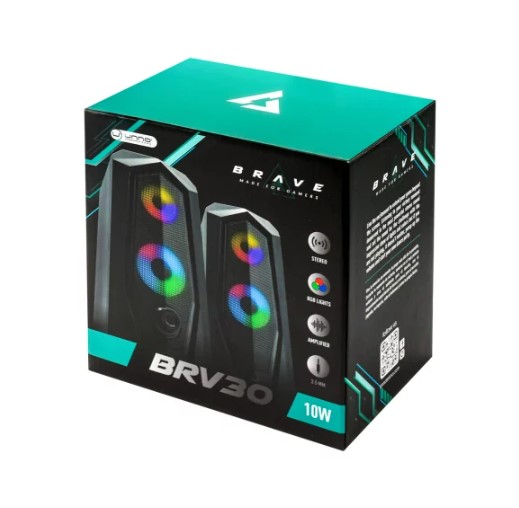 DESKTOP SPEAKERS BRV30 GAMING USB 2.0- BLACK LED