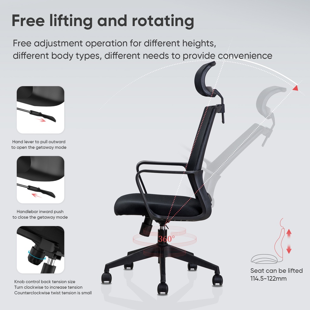 EXECUTIVE CHAIR MESH BACK BLACK