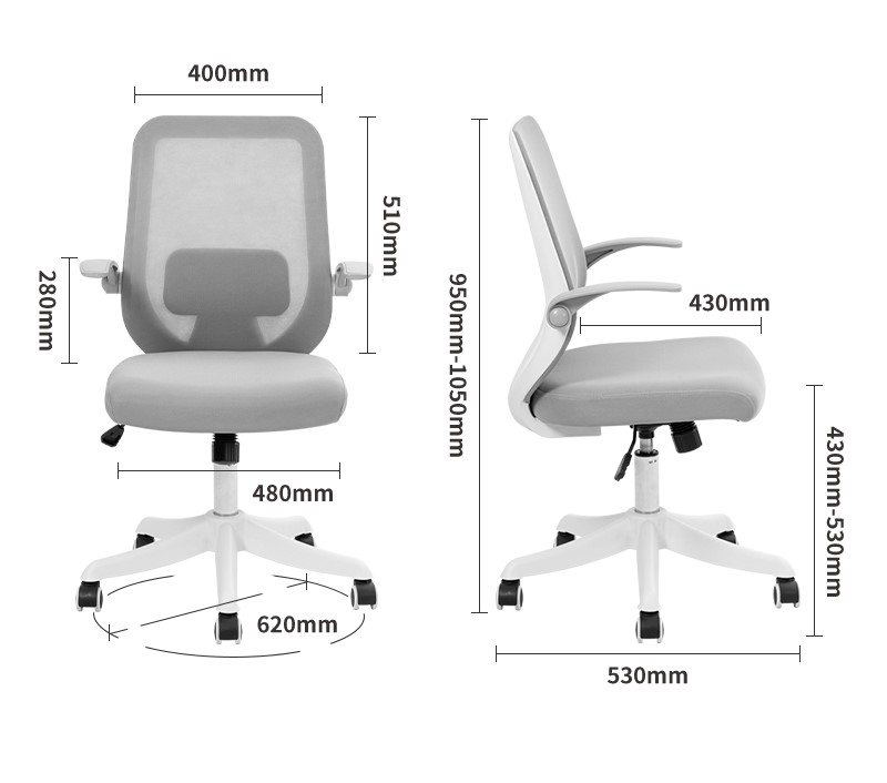 CHAIR STAFF MESH BACK WHITE & GREY