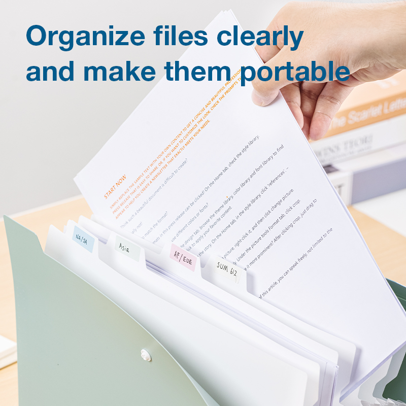 FILE EXPANDING A4-8P BLUE/GREEN/WHITE