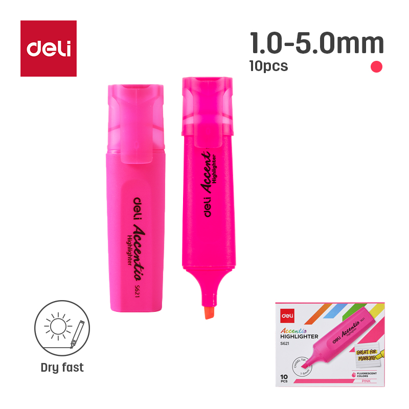 HIGHLIGHTER CHISEL TIP PINK
