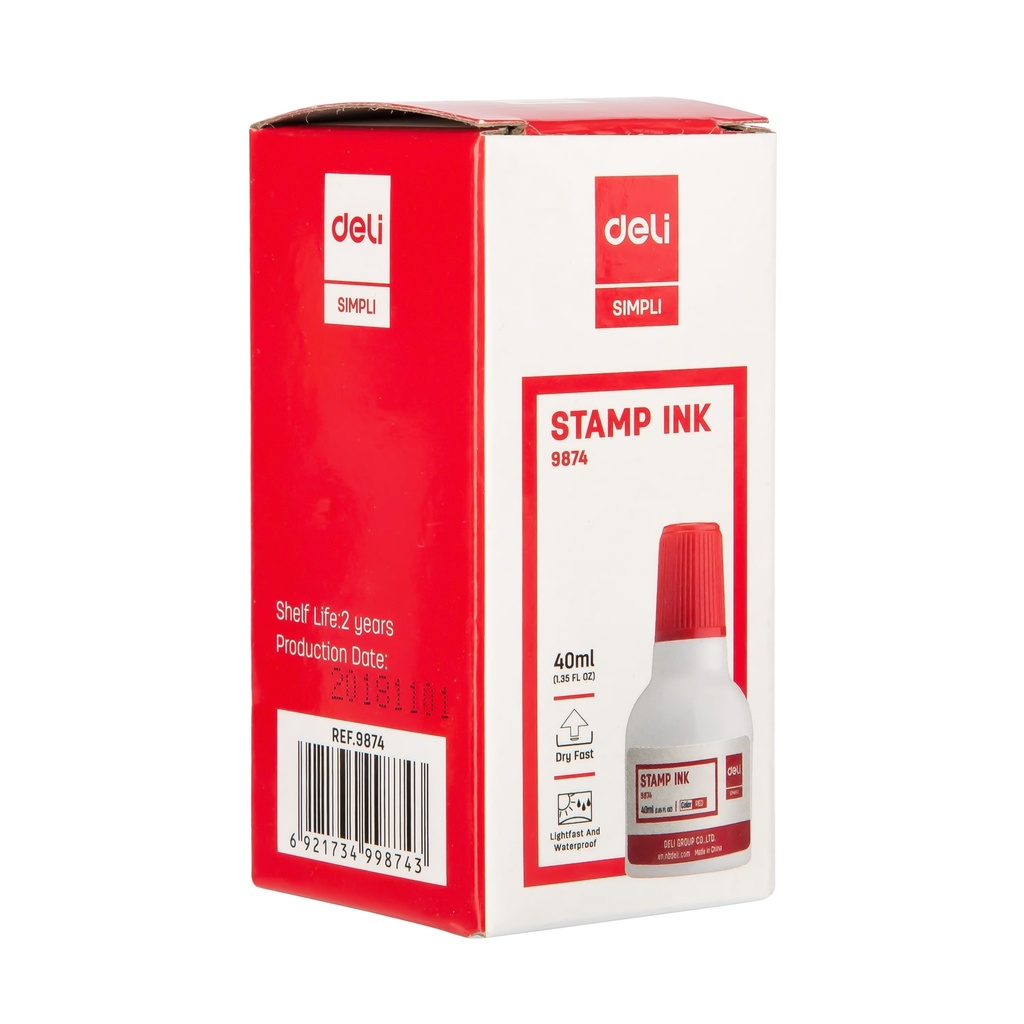 INK ENDORSING/STAMP PAD 40ML RED