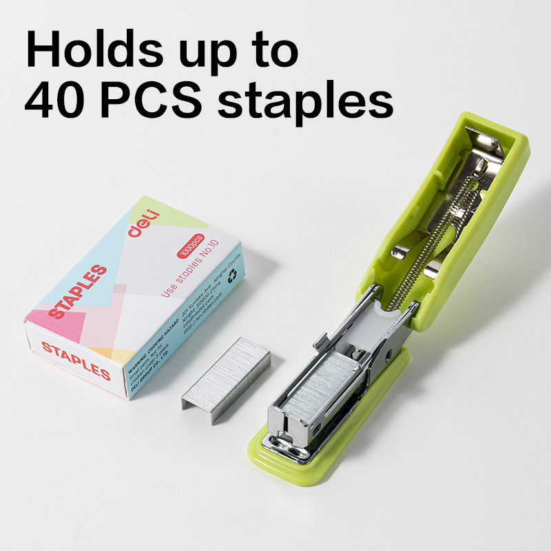 STAPLER MINI 12 SHEETS BLUE/GREEN/PINK