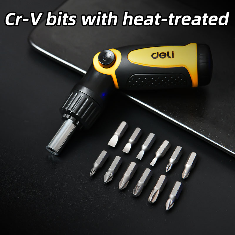 TOOLS 13 IN 1 RATCHET SCREWDRIVER 13PCS/SET YELLOW