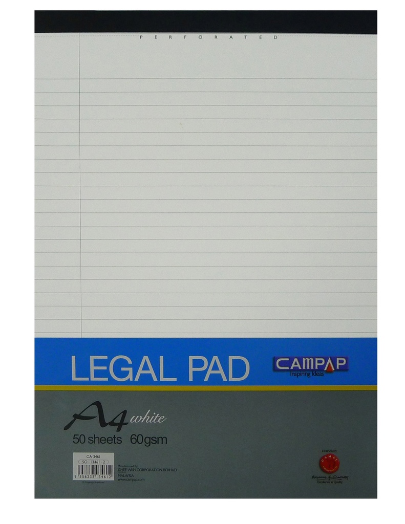 PAD RULED WHT A4PERF 50-10/100