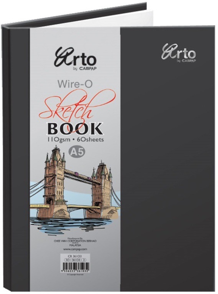 BOOK SKETCH HARD CVR A4 60PG 36132 (36014)