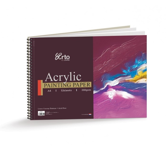 BOOK PAINT ACRYLIC A4 12SHT
