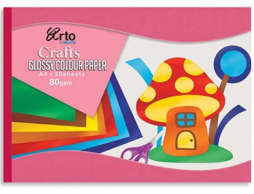 PAD PAPER GLOSSY  ASST COL A4
