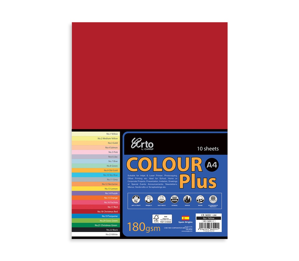 BOARD COLOR PLUS RED 20X25
