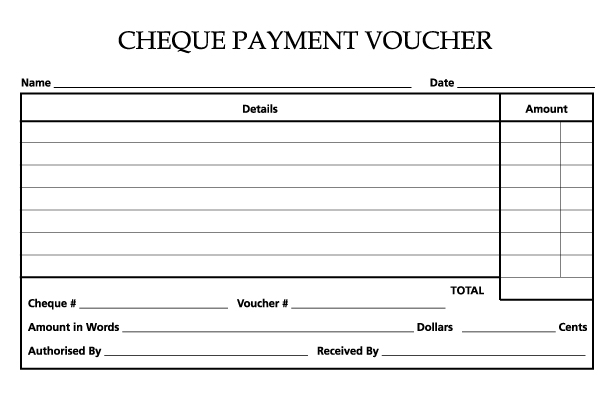PAD CHEQUE PAYMENT VOUCHER