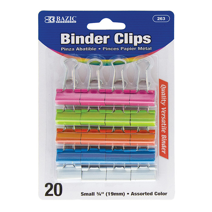 CLIP F/BACK 3/4"ASST COL