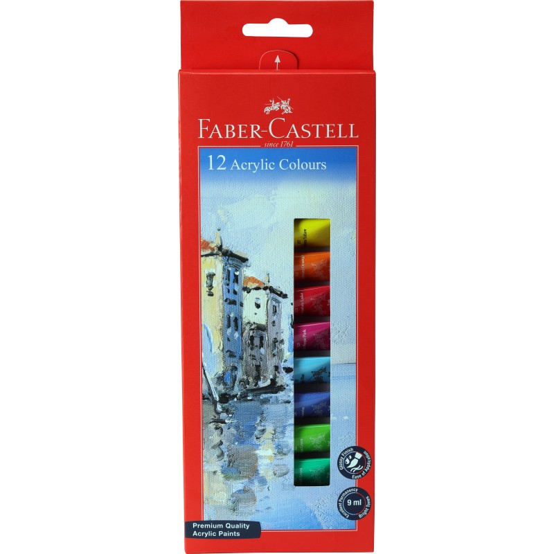 PAINT ACRYLIC TUBE 9ML 12'S