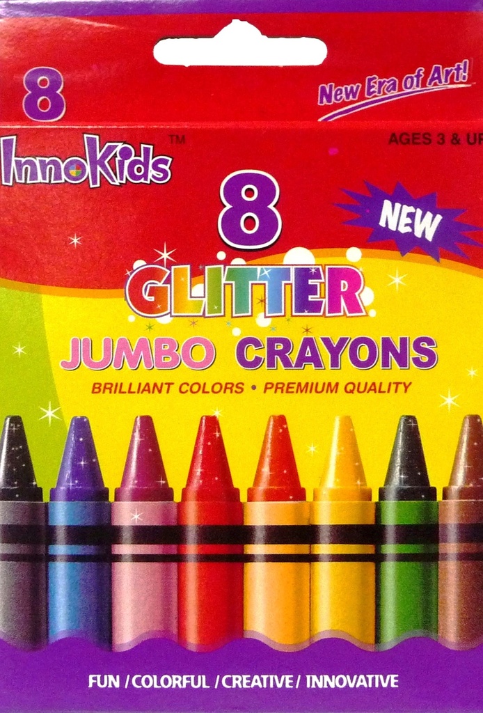 CRAYONS GLITTER JUMBO 8'S