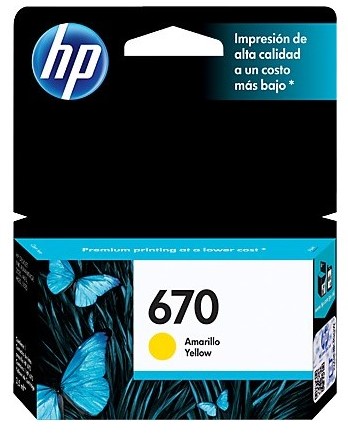 CART HP INKJET 670/CZ116AL YEL