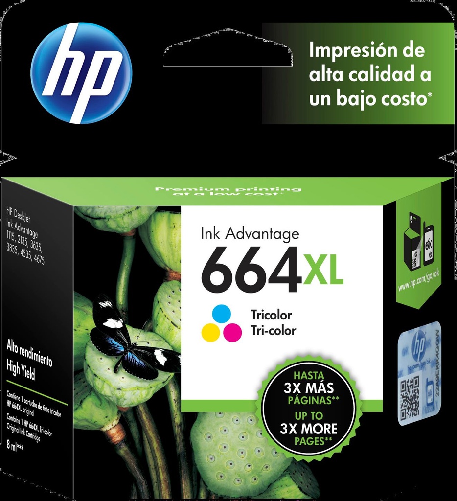 CART HP INKJET 664XL/F6V30AL COL