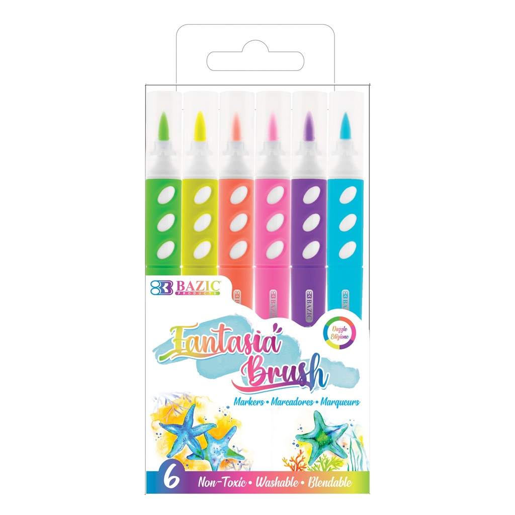 MARKER BRUSH 6 COLORS 1268