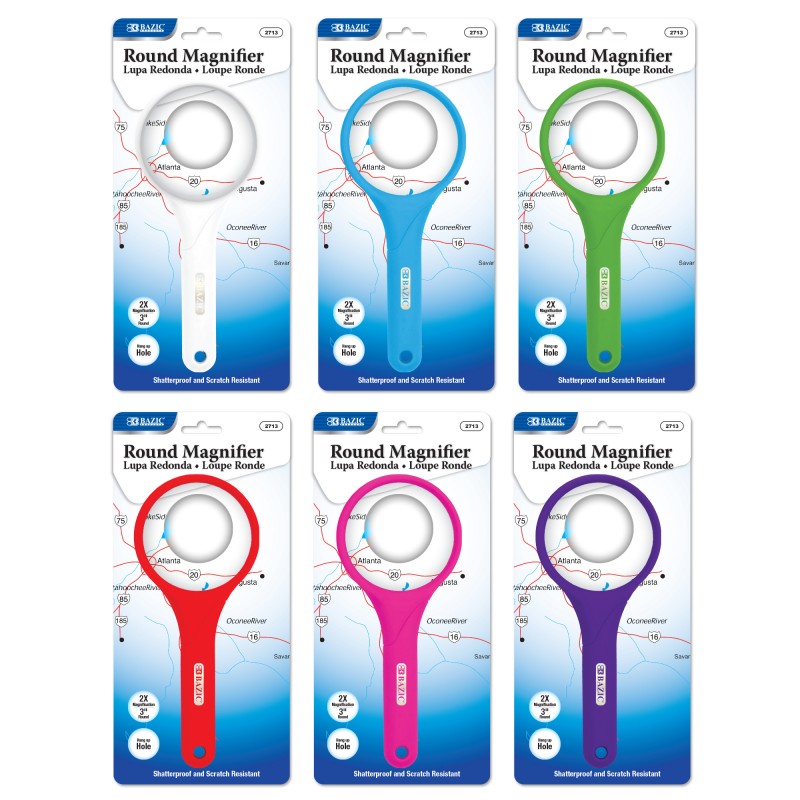 MAGNIFIER GLASS 3' ASST 2X