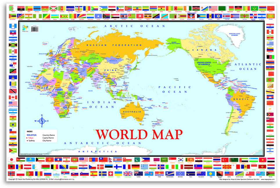 WALLCHART WORLD MAP FA0014E