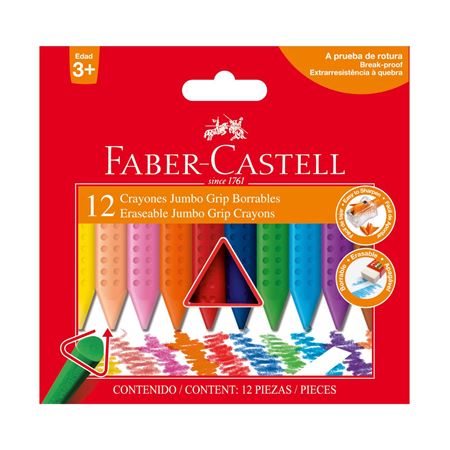 CRAYONS ERASE GRIP JUMBO  12'S(3011)