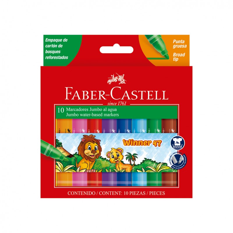 MARKER FIBRE TIP JUMBO 10'S