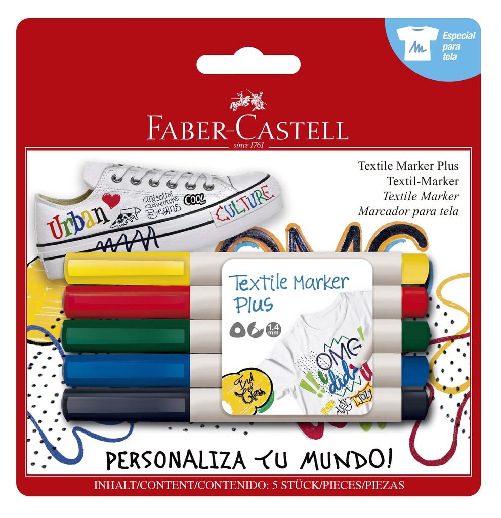 MARKER TEXTILE PLUS 5'S FABER