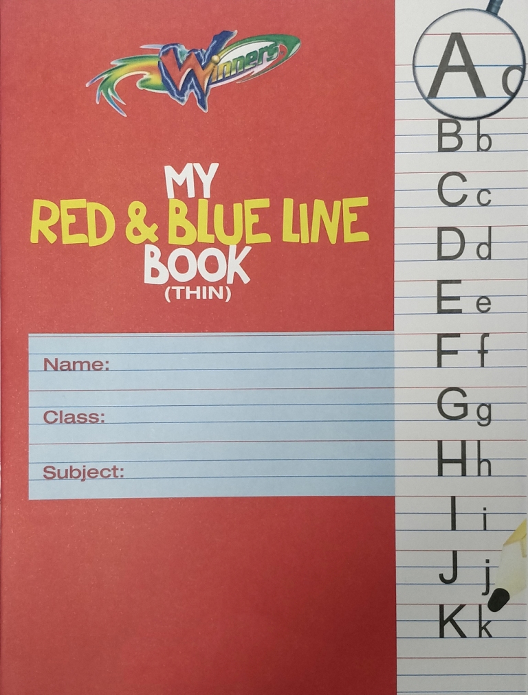 BOOK EXER RD/BLU LINE 1/2 THIN