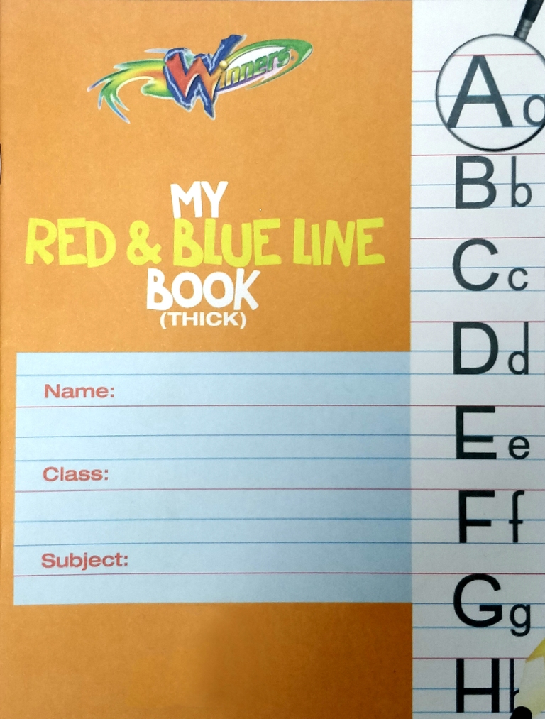 BOOK EXER RD/BU LINE 9/16THICK