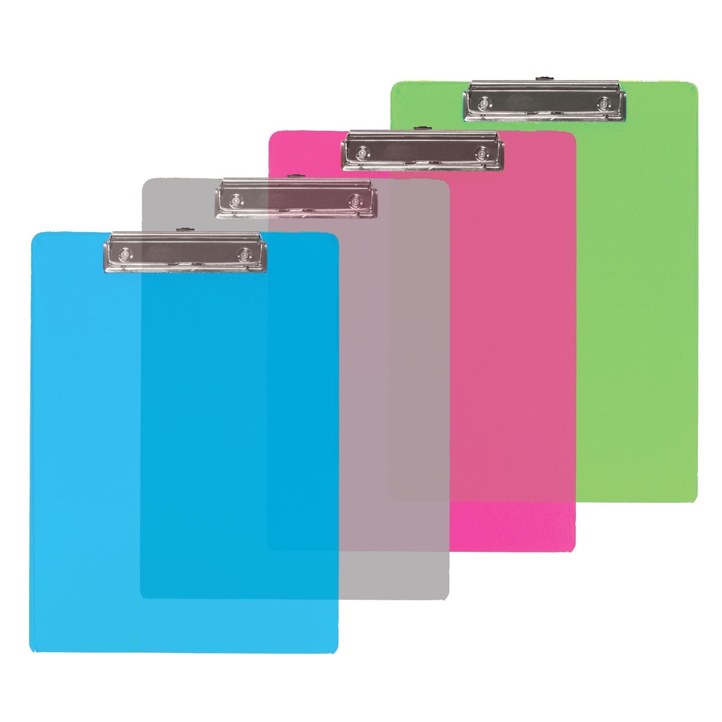 FILE CLIPBOARD A4 PLASTIC ASST