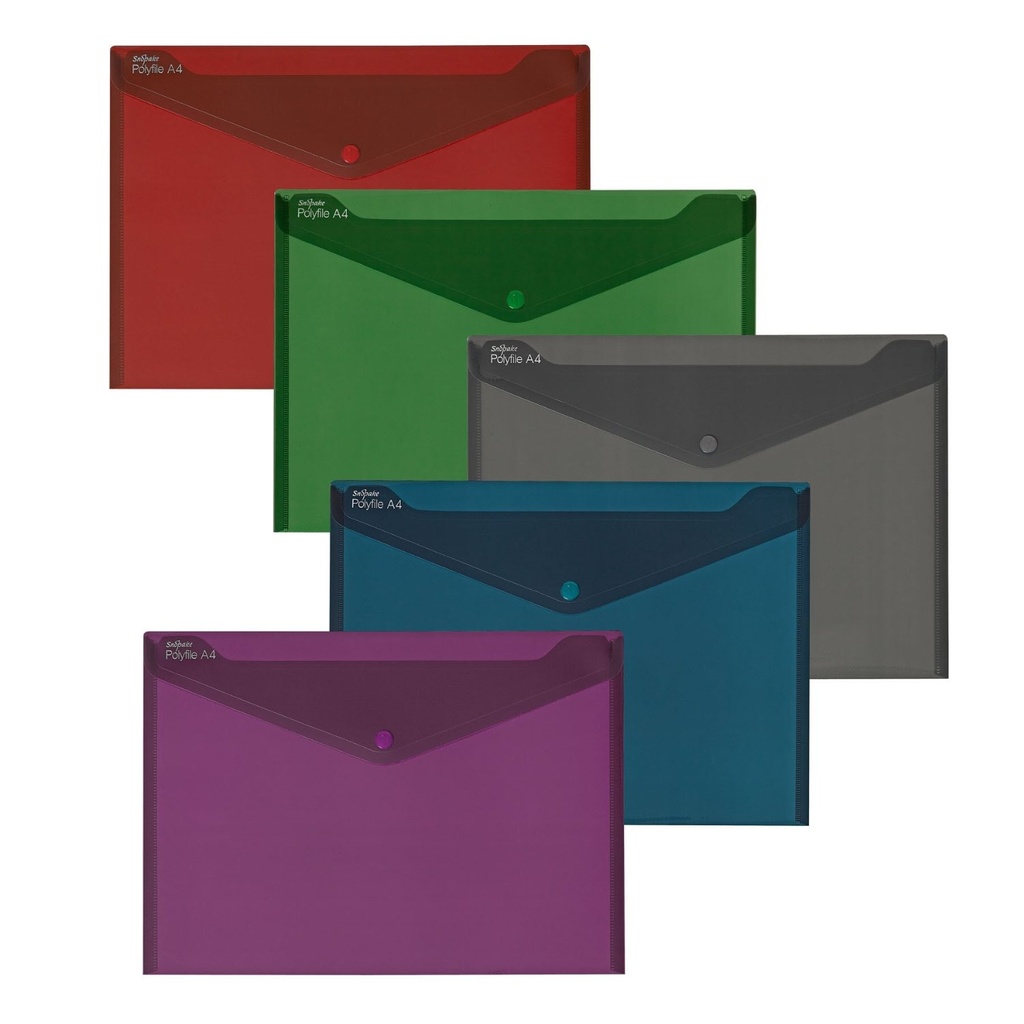 FILE POLY A4 FUSION ASST COLS