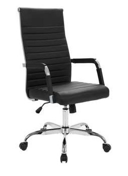 HIGH BACK LEATHERETTE CHAIR BLACK
