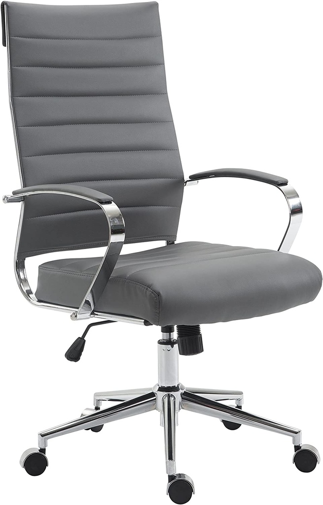 HIGH BACK LEATHERETTE CHAIR DARK GREY