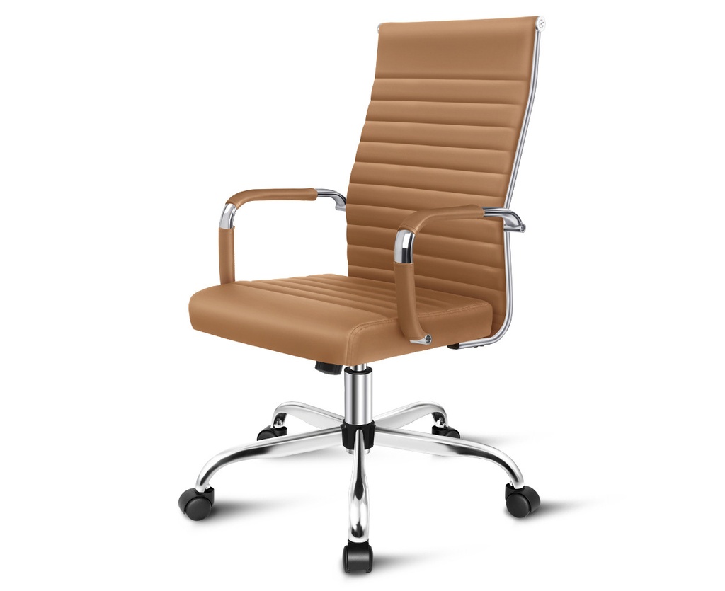 HIGH BACK LEATHERETTE CHAIR TAN