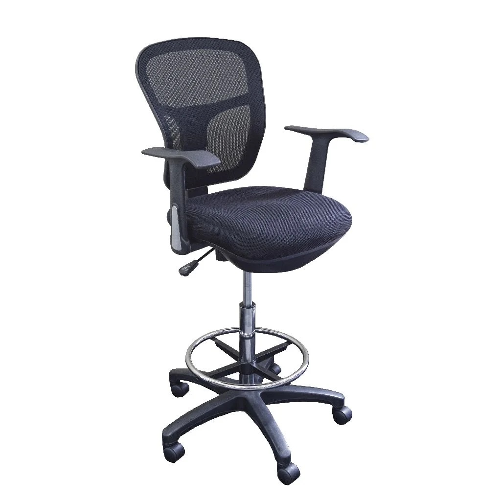 CHAIR CASHIER MESH BACK FABRIC SEAT BLACK