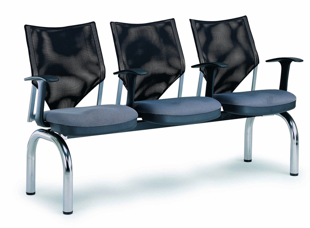 3 SEATER LOBBY SEATING MESH BACK FABRIC SEAT
