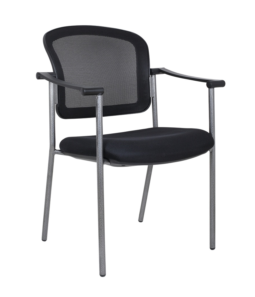 MESH BACK VISITOR CHAIR WITH FABRIC SEAT BLACK