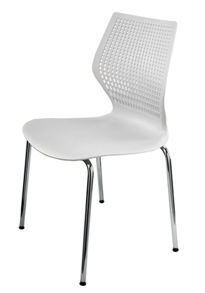 VISITOR CHAIR POLY WHITE