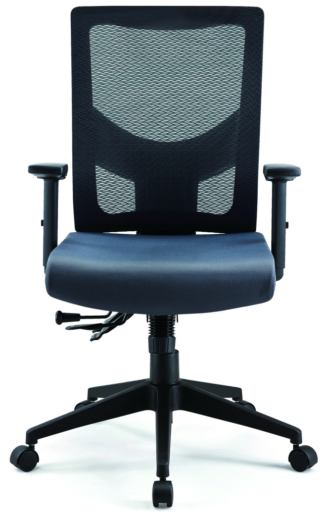 MESH BACK CHAIR BLACK BACK GREY FABRIC SEAT