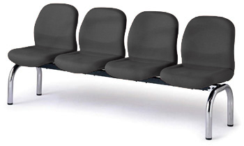 GANG SEATING FABRIC BLACK - 4 SEATS