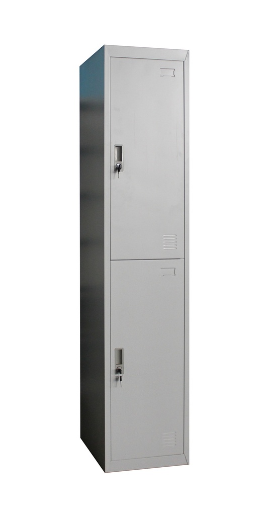 METAL LOCKER 2 DOOR GRY
